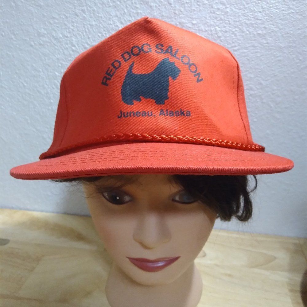 Deadstock Vintage Red Dog Saloon Juneau Alaska Rope Snap Back Hat